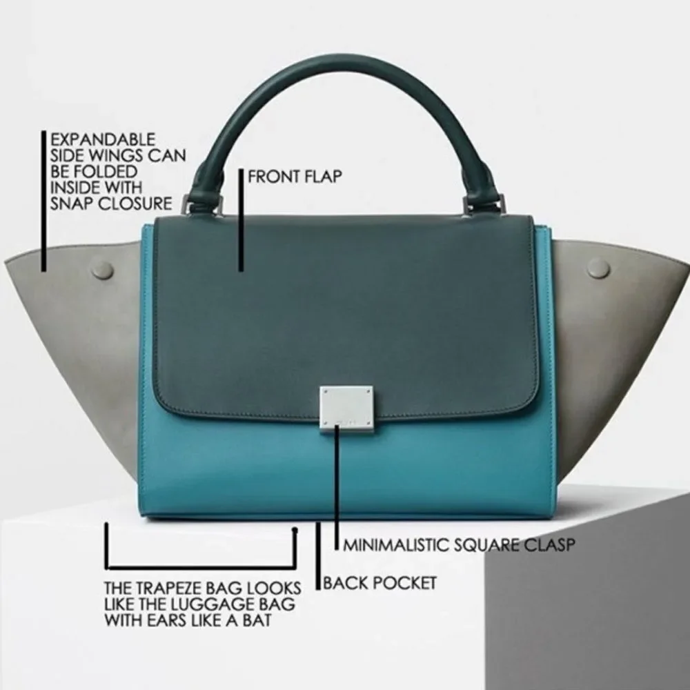 Celine Medium Bicolor pink/ Tan Leather Bag W/Shoulder Strap‎ NEW IN PKG - Picture 2 of 13